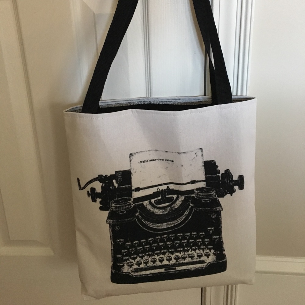 Tote bag - typewriter books hipster Hamilton